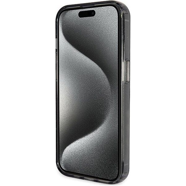 Guess Guess GUHMP15XHRSGSK iPhone 15 Pro Max 6.7" czarny/black hardcase Ring Stand Script Glitter MagSafe 13171323 3666339156350