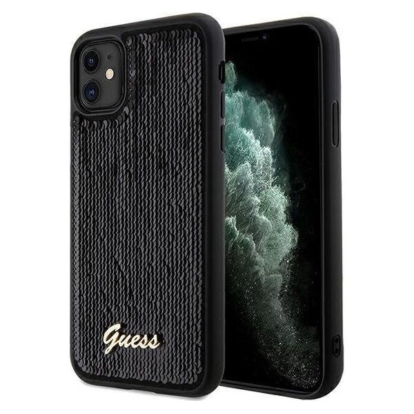 Guess Guess GUHCN61PSFDGSK iPhone 11 / Xr 6.1" czarny/black hardcase Sequin Script Metal 13171333 3666339172770