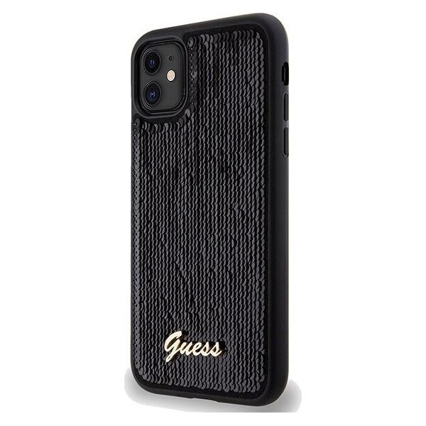 Guess Guess GUHCN61PSFDGSK iPhone 11 / Xr 6.1" czarny/black hardcase Sequin Script Metal 13171333 3666339172770