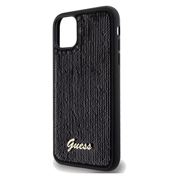 Guess Guess GUHCN61PSFDGSK iPhone 11 / Xr 6.1" czarny/black hardcase Sequin Script Metal 13171333 3666339172770
