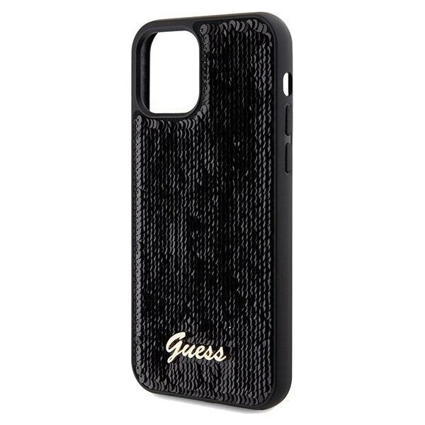 Guess Guess GUHCP12MPSFDGSK iPhone 12/12 Pro 6.1" czarny/black hardcase Sequin Script Metal 13171336 3666339172787