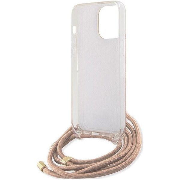 Guess Guess GUHCP15XHC4SEP iPhone 15 Pro Max 6.7" różowy/pink hardcase Crossbody Cord 4G Print 13171375 3666339148379