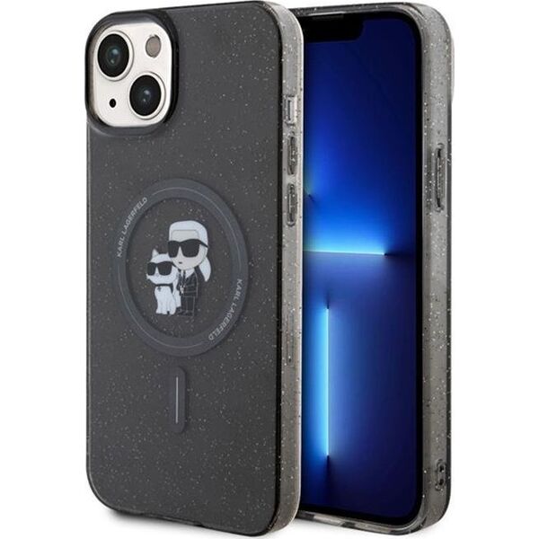 Karl Lagerfeld Karl Lagerfeld KLHMP15SHGKCNOK iPhone 15 6.1" czarny/black hardcase Karl&Choupette Glitter MagSafe 13182048 3666339162634