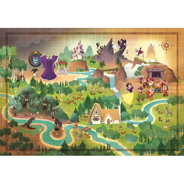 Clementoni Puzzle 1000 elementów Compact Story Maps Królewna Śnieżka 13213427 8005125398140