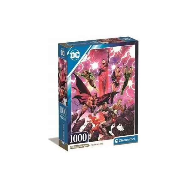Clementoni Puzzle 1000 elementów Compact DC Comics Liga Sprawiedliwych (Justice League) 13213435 8005125398539