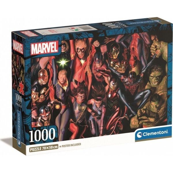 Clementoni Puzzle 1000 elementów Compact Marvel The Avengers 13213437 8005125398577