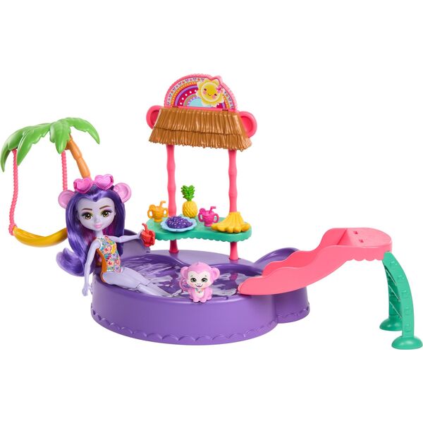 Mattel Zestaw Enchantimals Tropikalny basen + lalka Małpka 13214171 194735198900