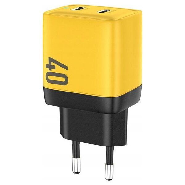 Ładowarka Wekome Ładowarka sieciowa 2x USB-C Super Fast Charger GaN 40W Żółta 13216597 6941027640777