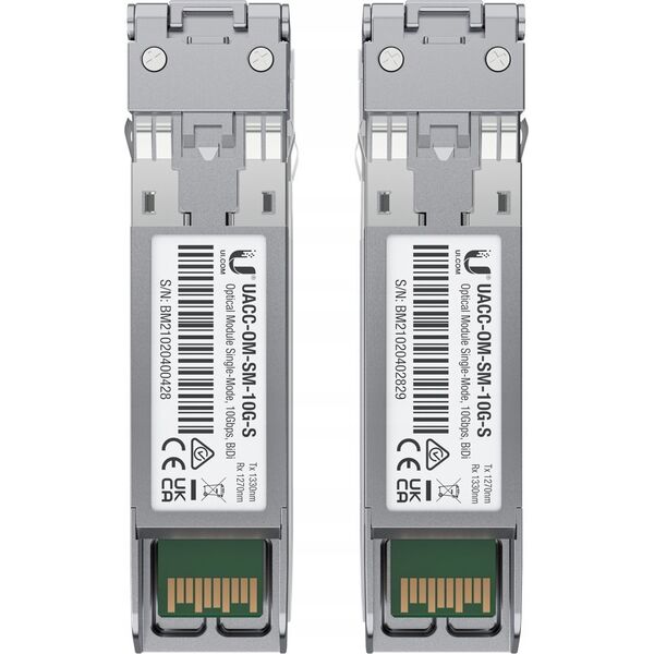 Moduł SFP Ubiquiti Ubiquiti SFP+ UACC-OM-SM-10G-S-2 Single-Mode Fiber LC-Simplex (2er-Pack) UF-SM-10G-S: SFP+, 10 Gbps 13217164 810010076960