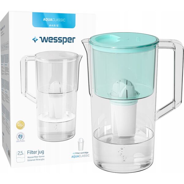 Dzbanek filtrujący Wessper Dzbanek Wessper AquaClassic Basic 2.5L miętowy 13219483 5902668841276