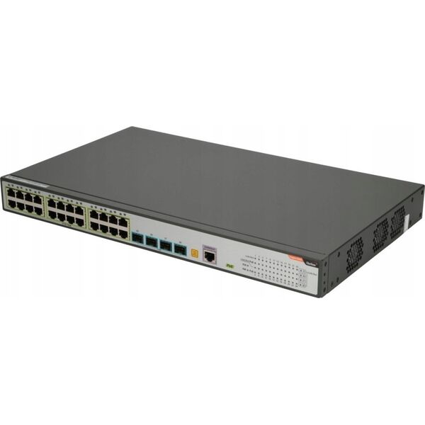 Switch Fiberhome FiberHome S4820-28T-X-PE-AC łącza sieciowe Zarządzany L2/L3 Gigabit Ethernet (10/100/1000) Obsługa PoE 1U Czarny, Szary 13234363 6975489914237