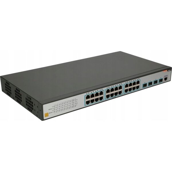 Switch Fiberhome FiberHome S5800-28T-X-AC łącza sieciowe Zarządzany L2/L3 Gigabit Ethernet (10/100/1000) 1U Czarny, Szary 13234364 6975489914244