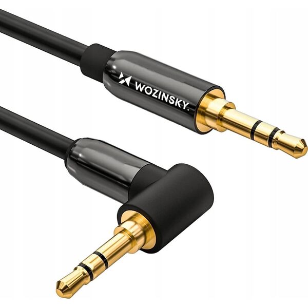 Kabel Wozinsky WOZINSKY KABEL AUX KĄTOWY (MĘSKI-MĘSKI) KABEL MINI JACK 1,5 M CZARNY 13240737 5907769307423