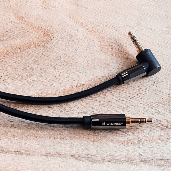 Kabel Wozinsky WOZINSKY KABEL AUX KĄTOWY (MĘSKI-MĘSKI) KABEL MINI JACK 1,5 M CZARNY 13240737 5907769307423
