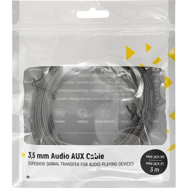 Kabel Wozinsky WOZINSKY UNIWERSALNY KABEL MINI JACK 2X KABEL AUX 3 M CZARNY 13240738 5907769307430