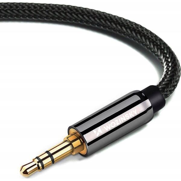 Kabel Wozinsky WOZINSKY KABEL AUX KĄTOWY (MĘSKI-MĘSKI) KABEL MINI JACK 2 M CZARNY 13240742 5907769307416