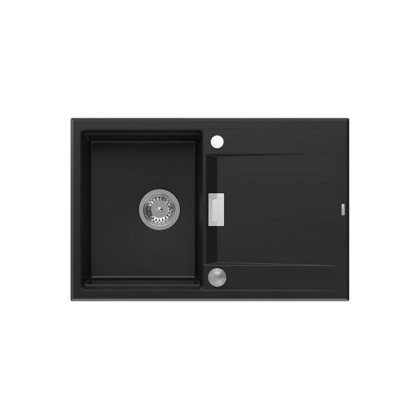 Zlewozmywak Owen OWEN 111 GraniteQ zlewozmywak z syfonem Push 2 Open 1-komorowy z/o (760x500x215| kom. 330x430) pure carbon / elementy stalowe 13241491 5904310998086