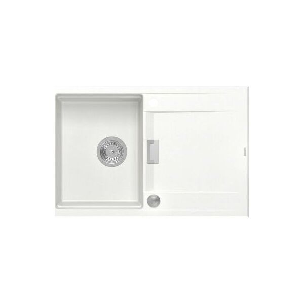 Zlewozmywak Owen OWEN 111 GraniteQ zlewozmywak z syfonem Push 2 Open 1-komorowy z/o (760x500x215| kom. 330x430) snow white / elementy stalowe 13241497 5904310998055