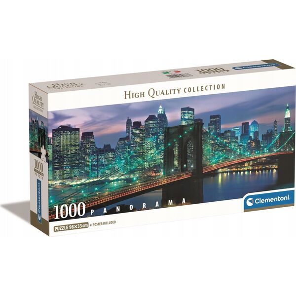 Clementoni Puzzle 1000 elementów Compact Panorama Nowy Jork Most Brookliński 13244879 8005125398676