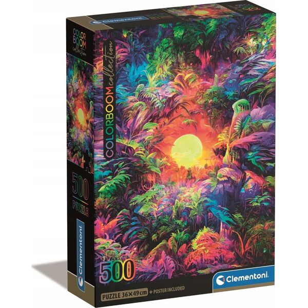 Clementoni Puzzle 500 elementów Compact Psychedelic Jungle Sunrise 13244909 8005125355303