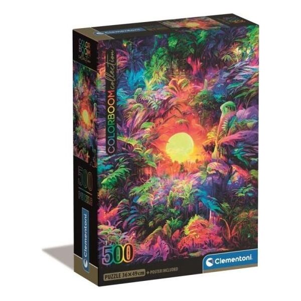 Clementoni Puzzle 500 elementów Compact Psychedelic Jungle Sunrise 13244909 8005125355303
