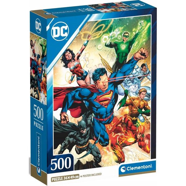 Clementoni Puzzle 500 elementów Compact DC Comics Liga Sprawiedliwych (Justice League) 13244932 8005125355310