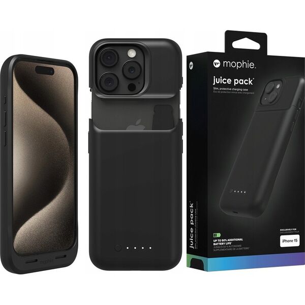 Mophie Mophie Juice Pack (2400 mAh) - obudowa z wbudowanym powerbankiem do iPhone 15 13246705 840390310033