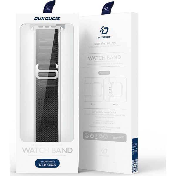 Dux Ducis Sportowy pasek ze sprzączką do Apple Watch Ultra / 9 / 8 / 7 / 6 / SE / 5 / 4 / 3 / 2 / 1 (42, 44, 45, 49 mm) Dux Ducis Strap GS Version - czarny 13249822 6934913026908
