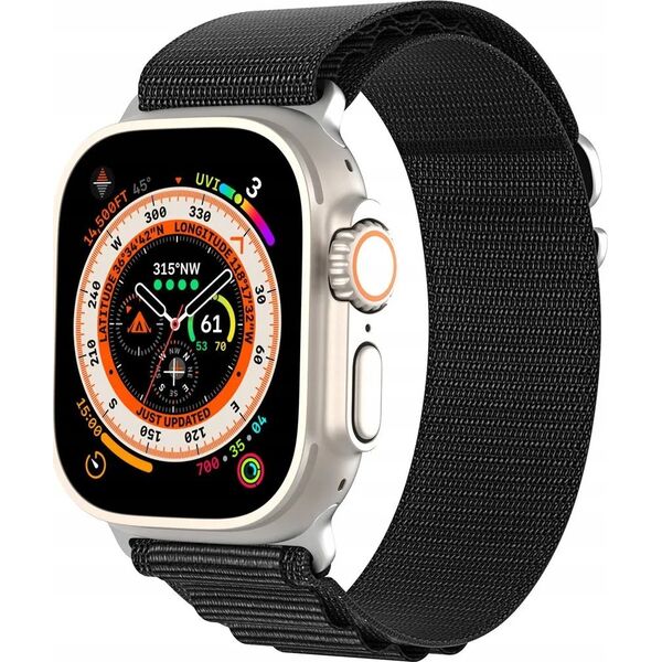 Dux Ducis Sportowy pasek ze sprzączką do Apple Watch Ultra / 9 / 8 / 7 / 6 / SE / 5 / 4 / 3 / 2 / 1 (42, 44, 45, 49 mm) Dux Ducis Strap GS Version - czarny 13249822 6934913026908