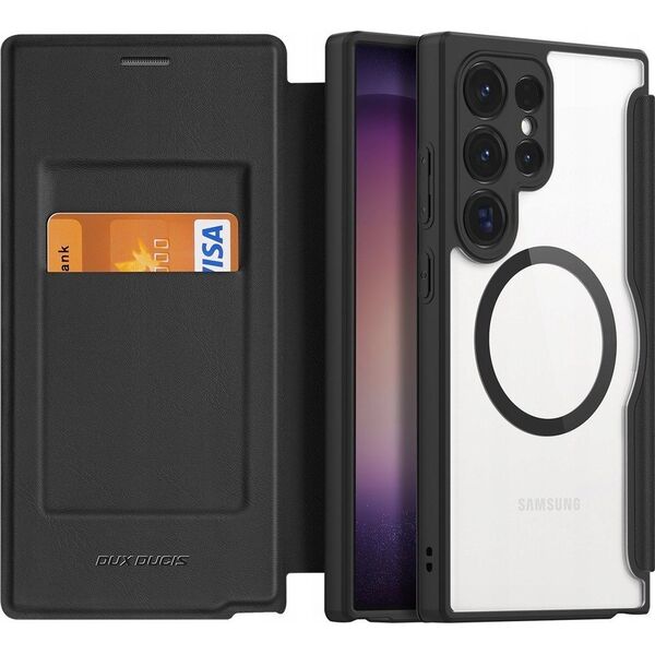 Dux Ducis Etui Dux Ducis Skin X Pro do Samsung S24 Ultra z magnetycznym ringiem i klapką - czarne 13249881 6934913021682