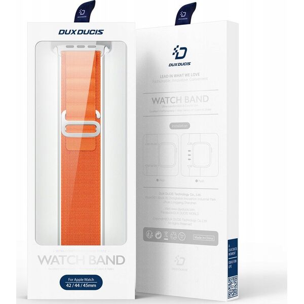 Dux Ducis Sportowy pasek ze sprzączką do Apple Watch 9 / 8 / 7 / 6 / SE / 5 / 4 / 3 / 2 / 1 (41, 40, 38 mm) Dux Ducis Strap GS Version - pomarańczowy 13249893 6934913026878