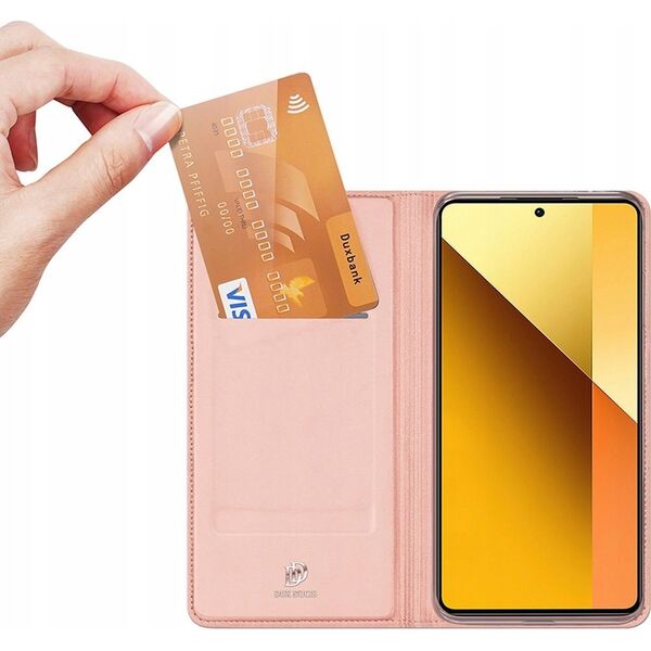 Dux Ducis Etui Dux Ducis Skin Pro z klapką i miejscem na kartę na Xiaomi Redmi Note 13 5G - różowe 13249918 6934913009123