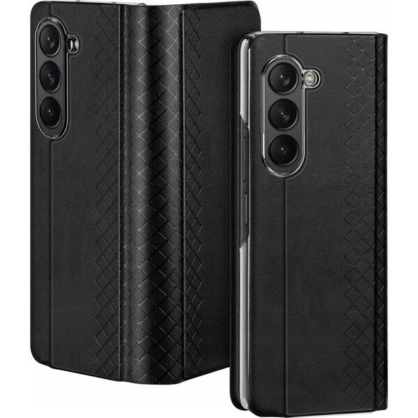 Dux Ducis Skórzane etui z klapką i portfelem do Samsung Galaxy Z Fold5 5G Dux Ducis Bril - czarne 13249937 6934913026700