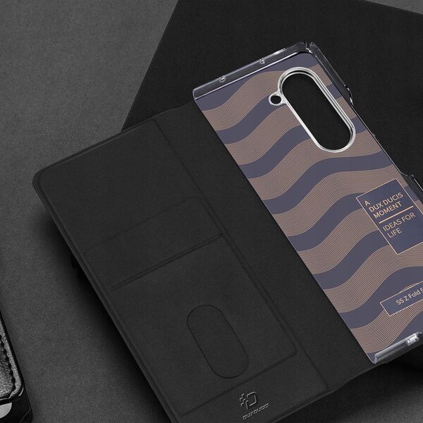 Dux Ducis Skórzane etui z klapką i portfelem do Samsung Galaxy Z Fold5 5G Dux Ducis Bril - czarne 13249937 6934913026700