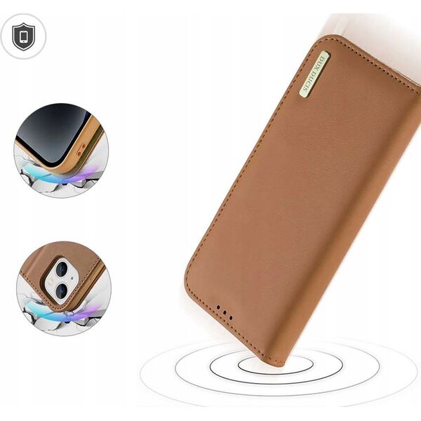 Dux Ducis Etui z portfelem Dux Ducis Hivo z blokadą RFID do iPhone 15 Plus - brązowe 13249941 6934913025512