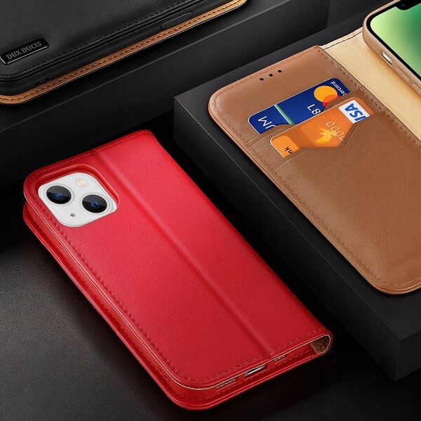 Dux Ducis Etui z portfelem Dux Ducis Hivo z blokadą RFID do iPhone 15 Plus - brązowe 13249941 6934913025512