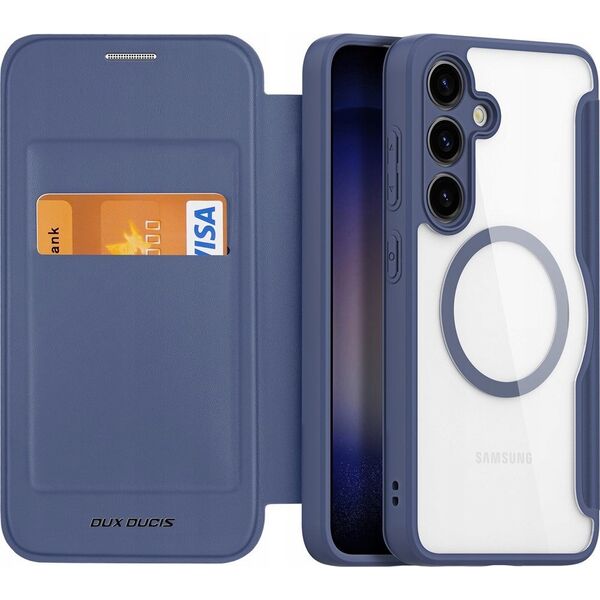 Dux Ducis Etui Dux Ducis Skin X Pro do Samsung S24+ z magnetycznym ringiem i klapką - niebieskie 13249959 6934913021668