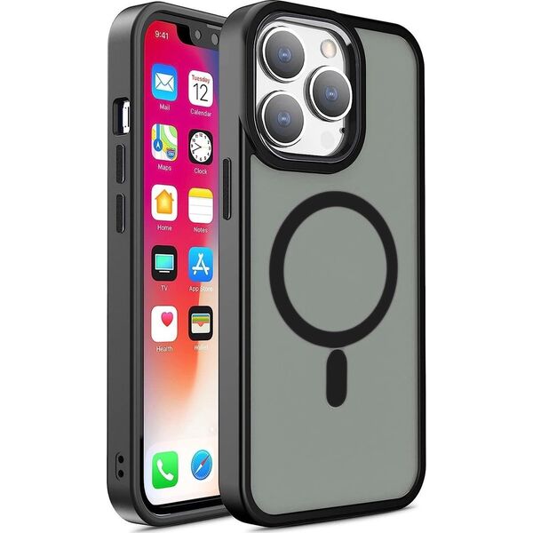 Hurtel Magnetyczne etui z MagSafe Color Matte Case do iPhone 15 Pro - czarne 13250008 9145576280133