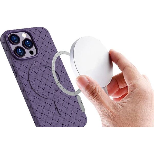 Hurtel Plecione etui MagSafe Woven Case do iPhone 13 Pro - fioletowe 13250053 9145576281093