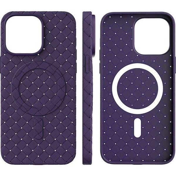 Hurtel Plecione etui MagSafe Woven Case do iPhone 15 - czarne 13250080 9145576281253