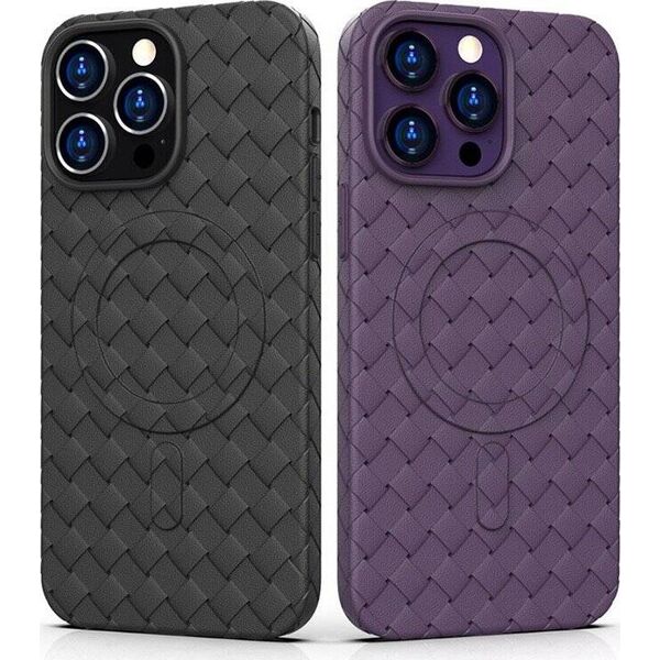 Hurtel Plecione etui MagSafe Woven Case do iPhone 15 Pro - fioletowe 13250086 9145576281338