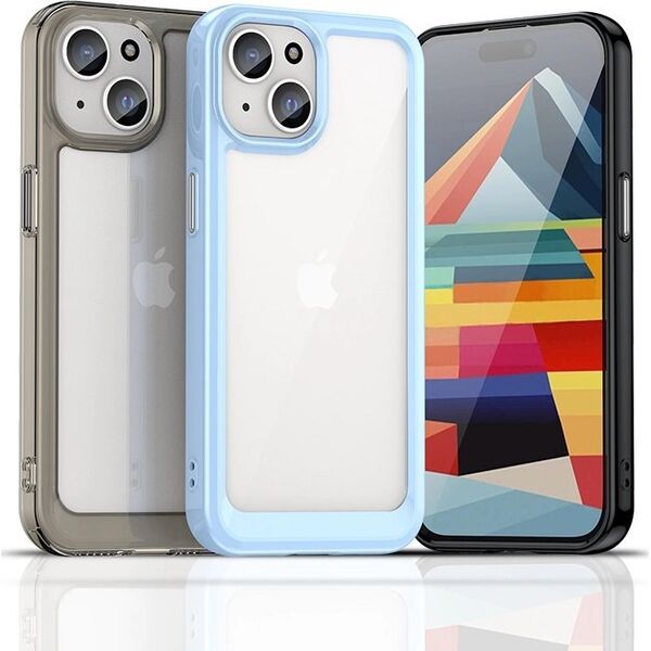 Hurtel Wzmocnione etui Outer Space z elastyczną ramką do iPhone 15 - niebieskie 13250277 9145576279588