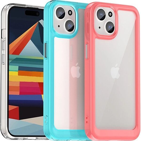 Hurtel Wzmocnione etui Outer Space z elastyczną ramką do iPhone 15 - niebieskie 13250277 9145576279588