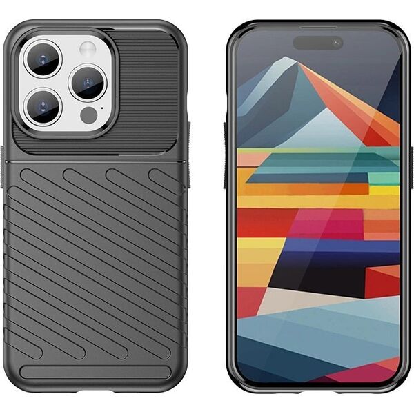 Hurtel Pancerne etui iPhone 15 Pro Thunder Case - czarne 13250417 9145576279533