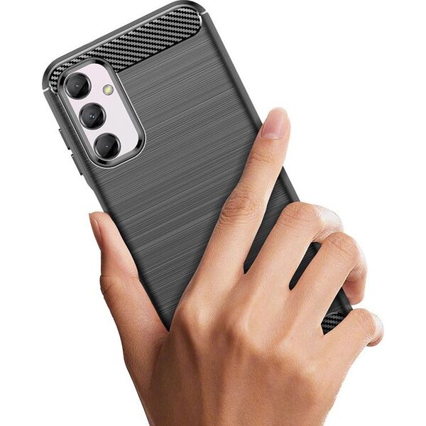 Hurtel Elastyczne etui wzór karbon do Samsung Galaxy M14 Carbon Case - czarne 13250485 9145576281581