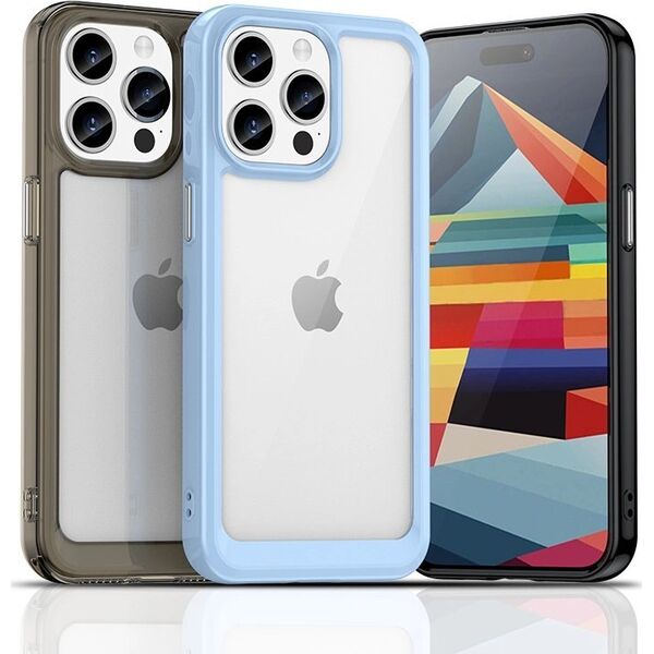 Hurtel Wzmocnione etui z elastyczną ramką do iPhone 15 Pro Outer Space - czarne 13250657 9145576279656