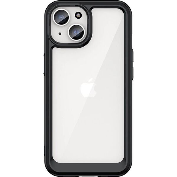 Hurtel Wzmocnione etui z elastyczną ramką do iPhone 15 Plus Outer Space - czarne 13250673 9145576279618