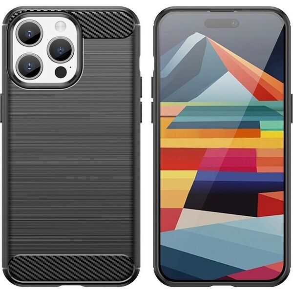 Hurtel Elastyczne etui wzór karbon do iPhone 15 Pro Carbon Case - niebieskie 13250713 9145576279465