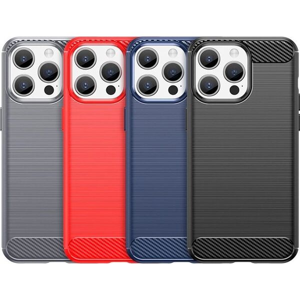 Hurtel Elastyczne etui wzór karbon do iPhone 15 Pro Carbon Case - niebieskie 13250713 9145576279465