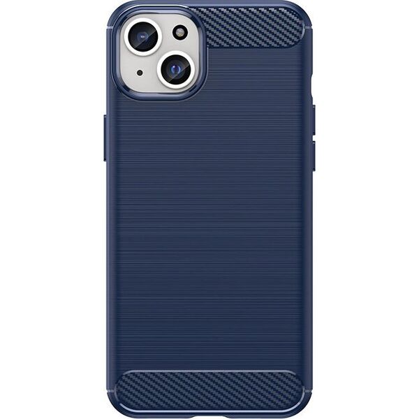 Hurtel Elastyczne etui wzór karbon do iPhone 15 Plus Carbon Case - niebieskie 13250723 9145576279441